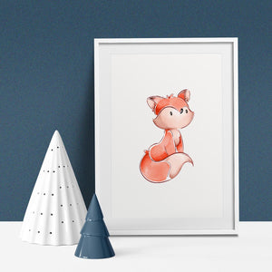 Poster Wandbild wachender Fuchs