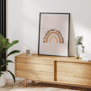 Poster Wandbild Regenbogen Leo beige