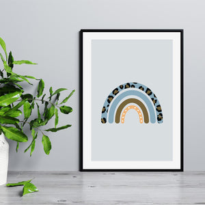 Poster Wandbild Regenbogen Leo blau