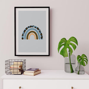 Poster Wandbild Regenbogen Leo blau