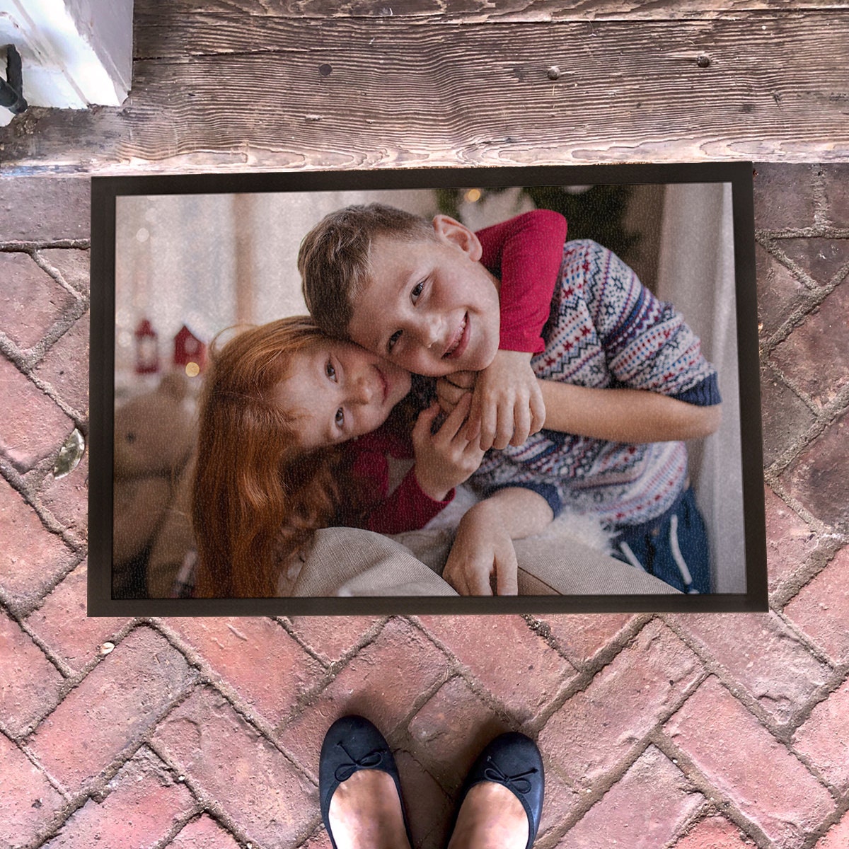 individuelle Fußmatte, Fußabstreicher mit deinem Foto personalisierbar, 60cm x 40cm, indoor/outdoor.