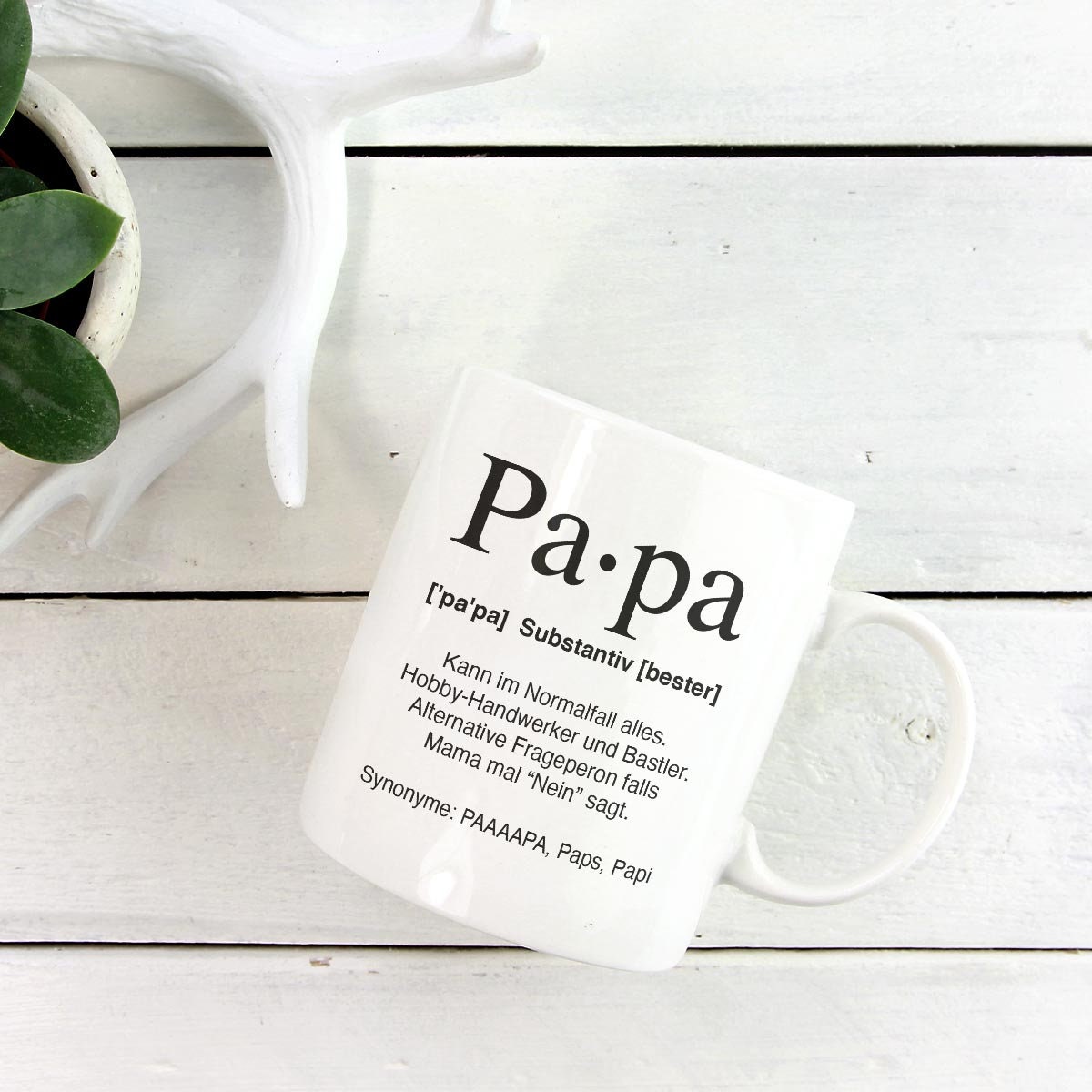 Tasse Kaffeebecher Keramiktasse mit Papa-Definition-Aufdruck Geschenkidee, spülmaschinenfest, 11oz