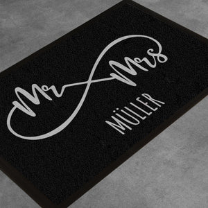 personalisierte Fußmatte MR & MRS mit Familienname oder Vornamen