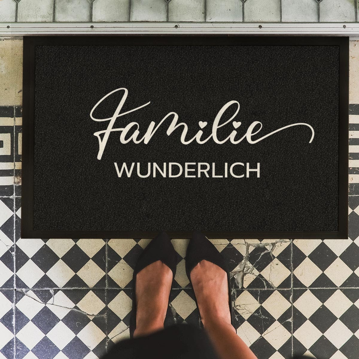 personalisierte Fußmatte mit Familienname