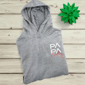 Papa Hoodie grau personalisiert mit Namen