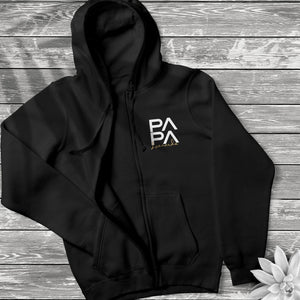 Papa Zip-Hoodie, personalisiert mit Name, Sweatjacke mit Kapuze