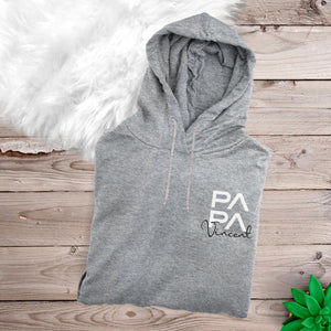 Papa Hoodie grau personalisiert mit Namen