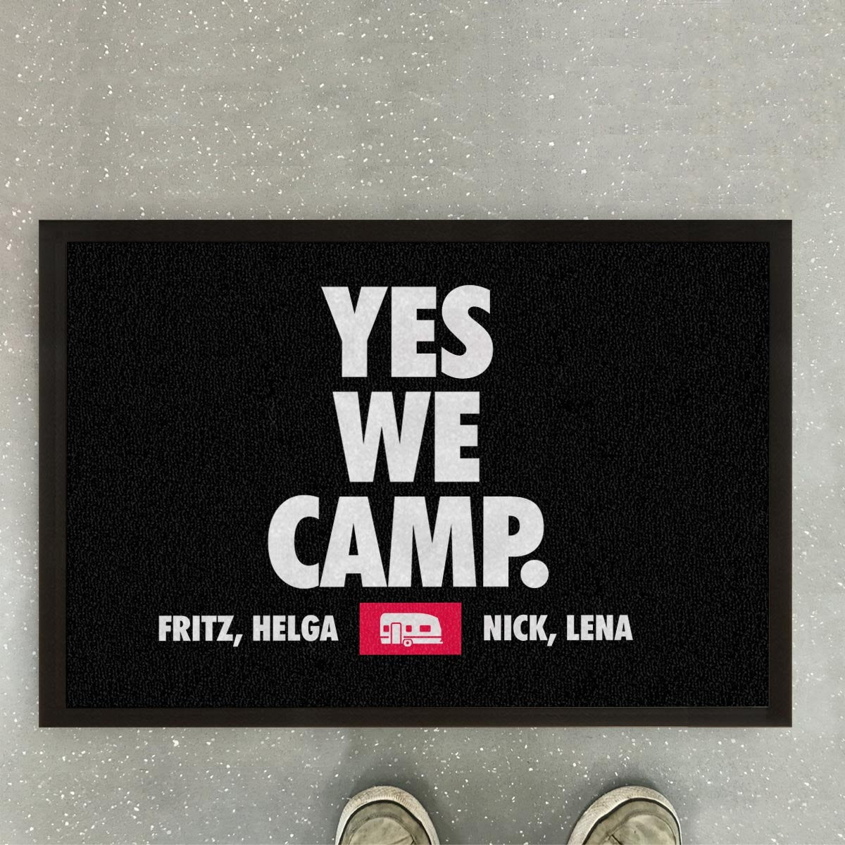 personalisierte Fußmatte Yes we camp