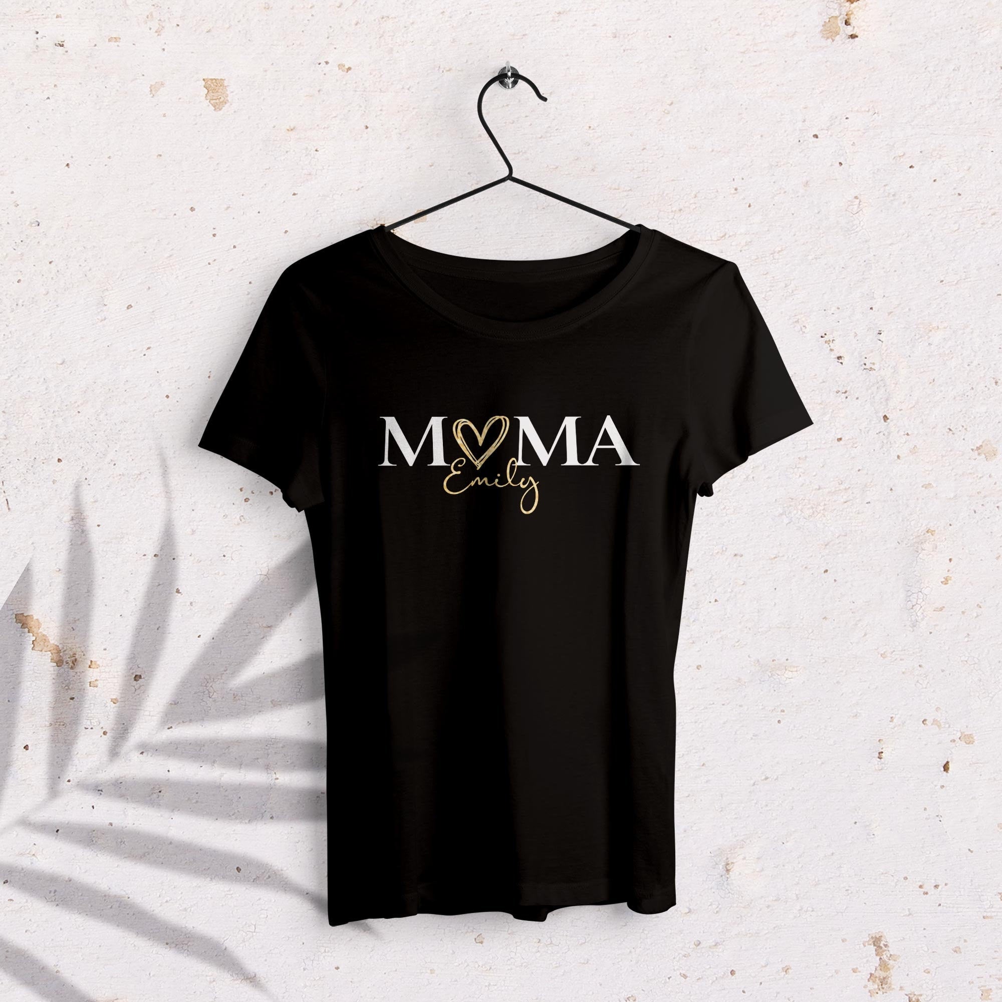 Mama T-Shirt Herz, personalisiert mit Namen