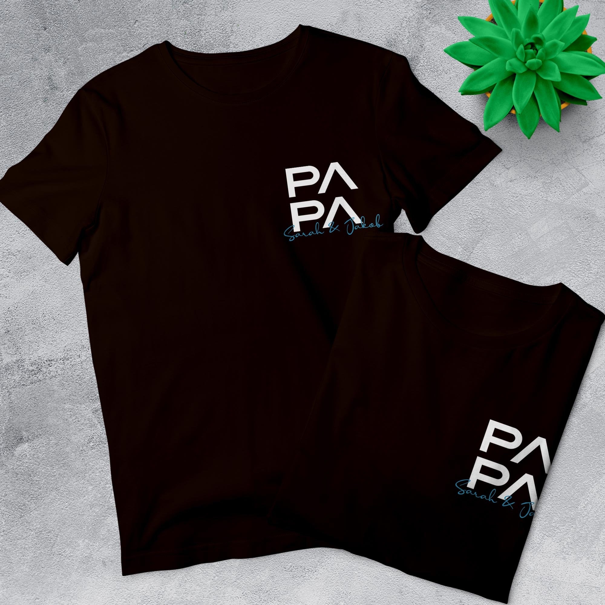 Papa T-Shirt, personalisiert mit Namen