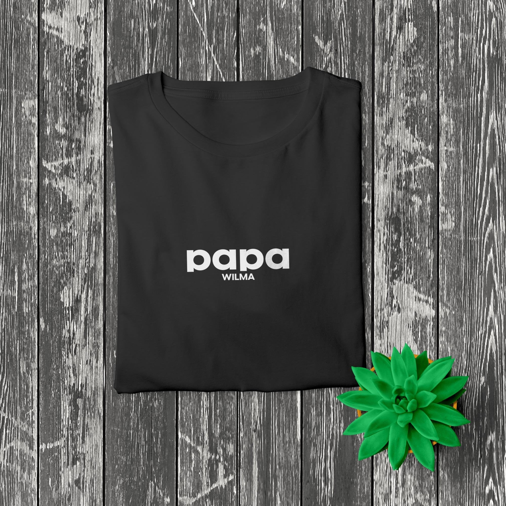 Papa T-Shirt Simple, personalisiert mit Namen