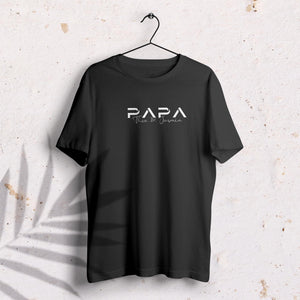 Papa I T-Shirt schwarz, personalisiert mit Namen