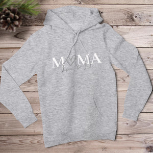 Mama Hoody Herz grau personalisiert mit Namen