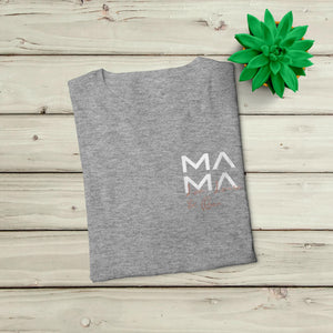 Mama T-Shirt grau, personalisiert mit Namen