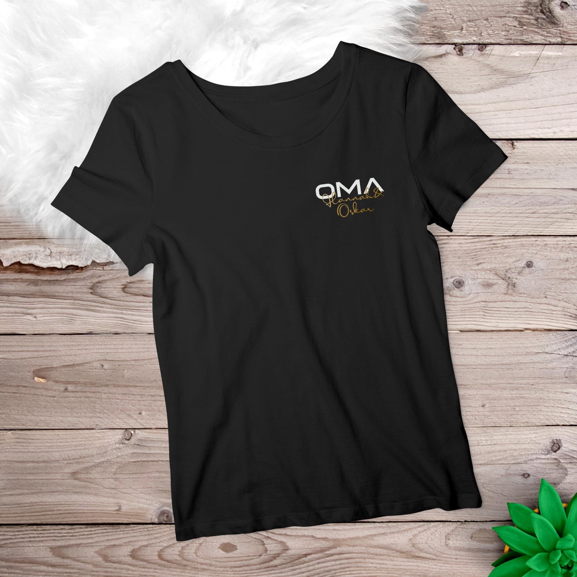 Oma T-Shirt, personalisiert mit Namen