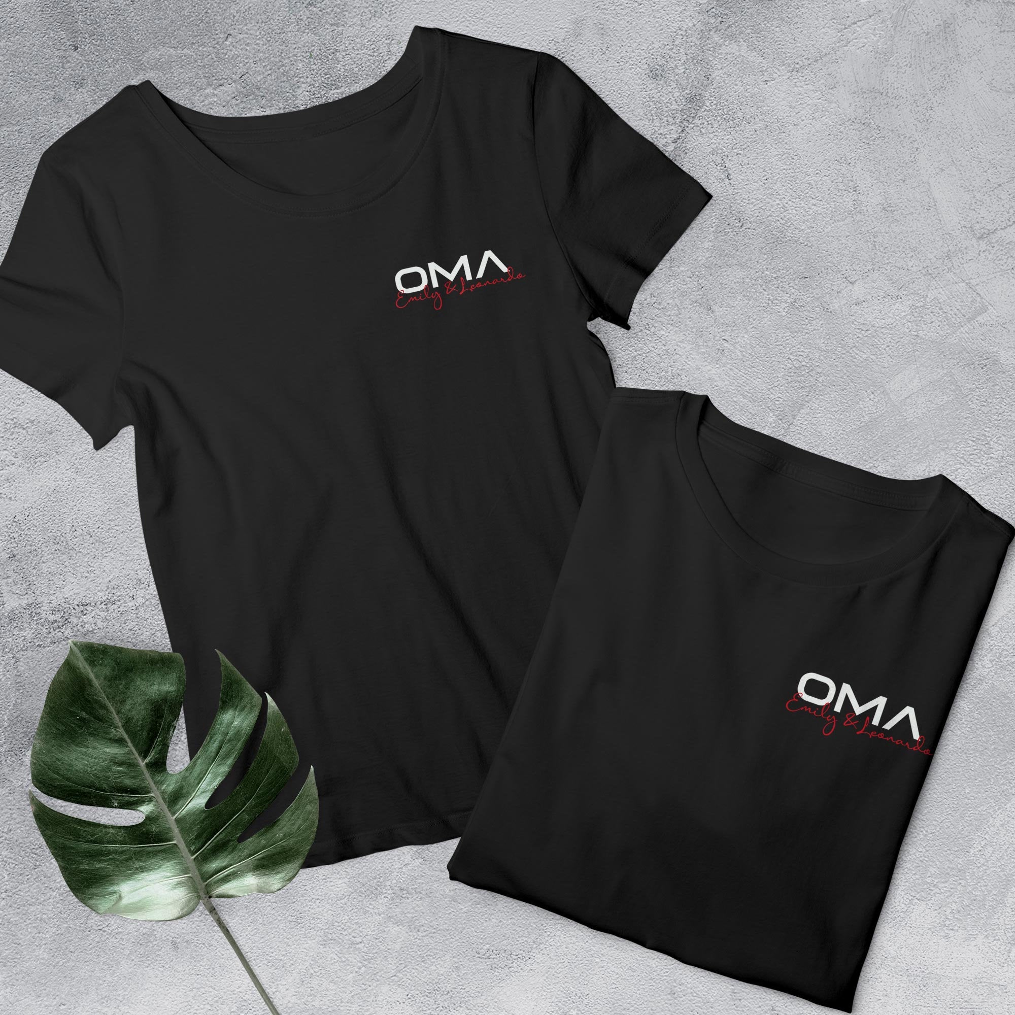 Oma T-Shirt, personalisiert mit Namen