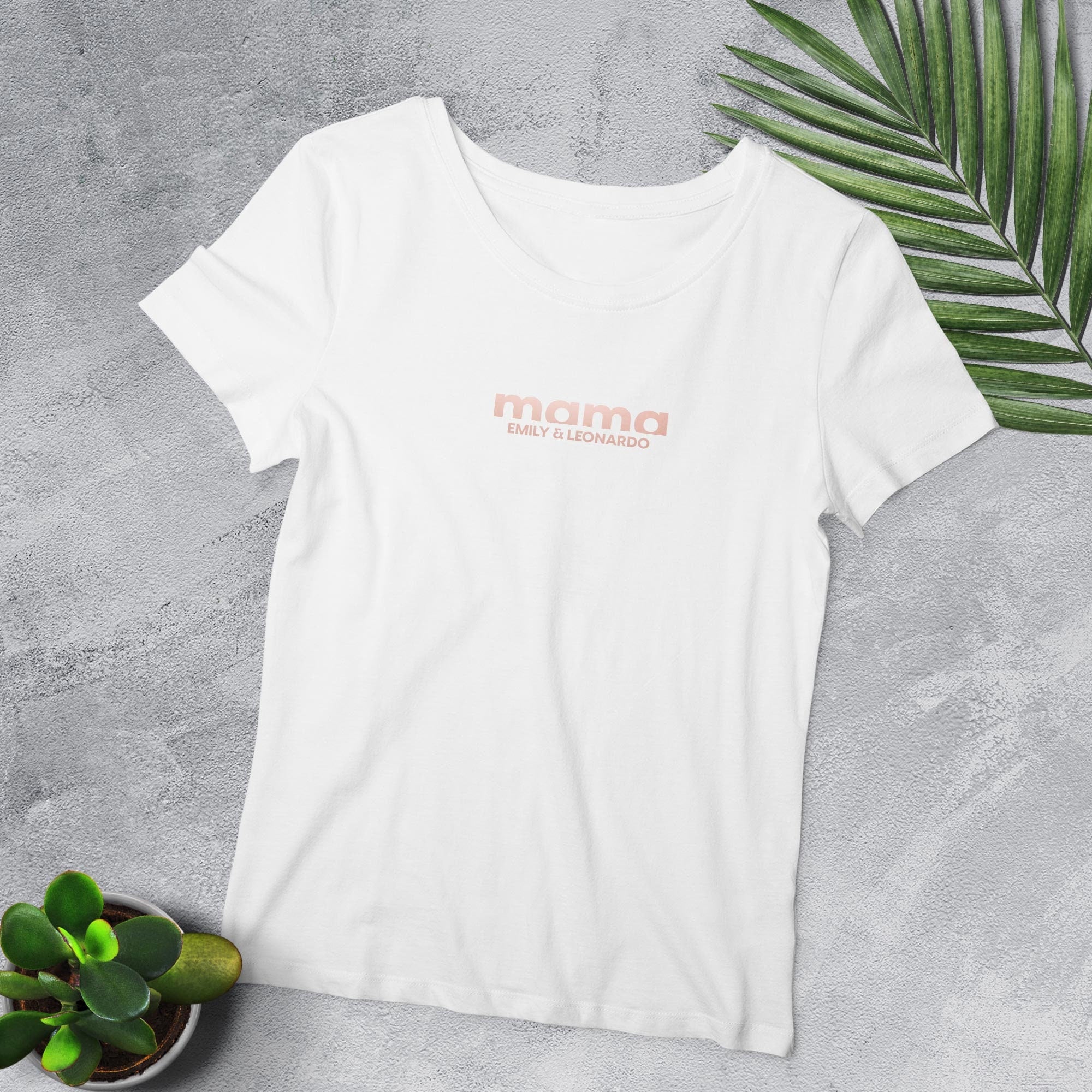 Mama T-Shirt rosé, personalisiert mit Namen