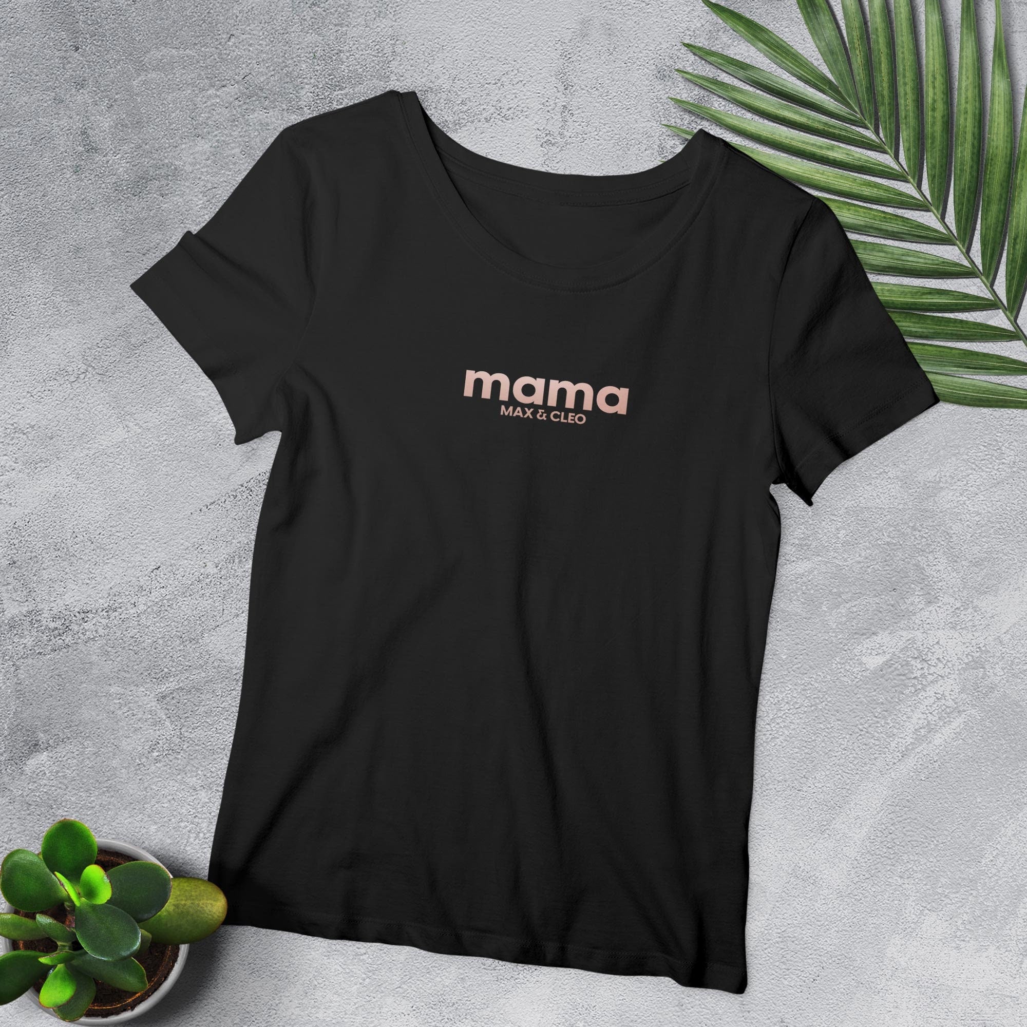 Mama T-Shirt rosé, personalisiert mit Namen