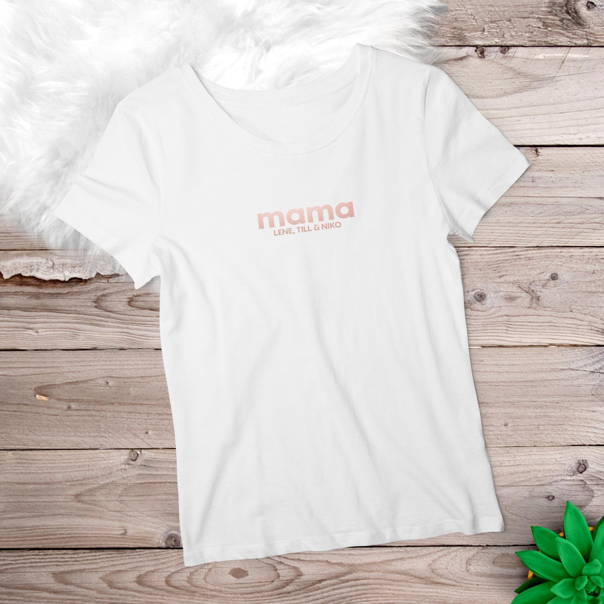 Mama T-Shirt rosé, personalisiert mit Namen