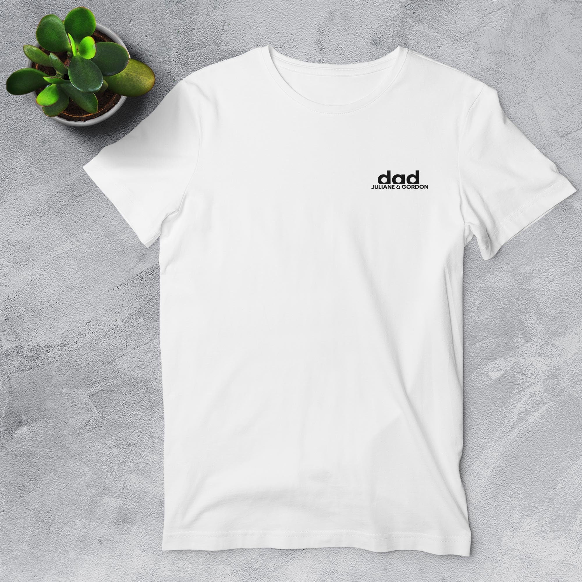 Dad T-Shirt weiß schwarz, personalisiert mit Namen