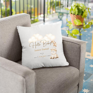 Kissen Hello Baby bedruckt personalisiert Geburtsdaten