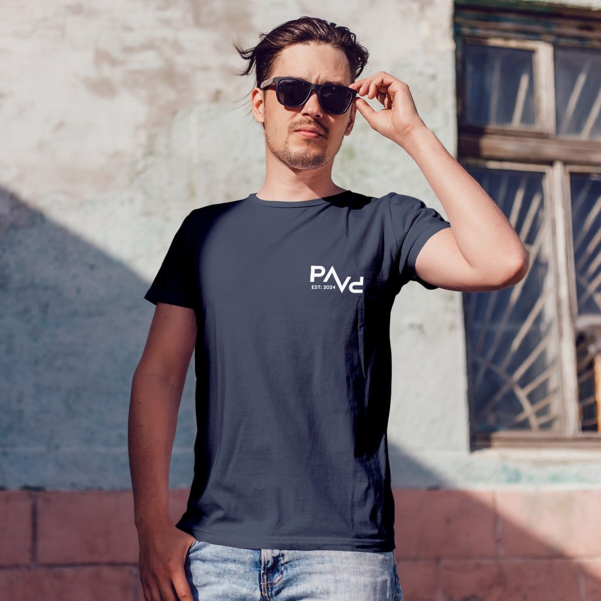 Papa T-Shirt PAPV navi, personalisiert mit Namen