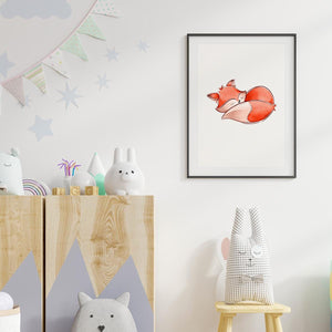 Poster Wandbild schlafender Fuchs