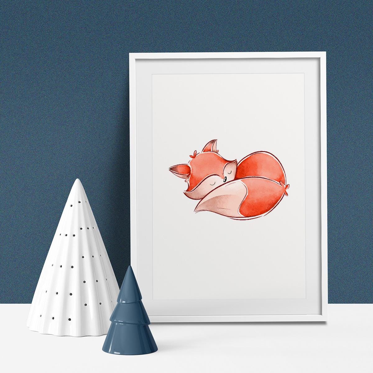 Poster Wandbild schlafender Fuchs