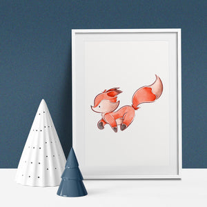 Poster Wandbild jagender Fuchs