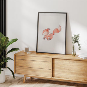 Poster Wandbild jagender Fuchs