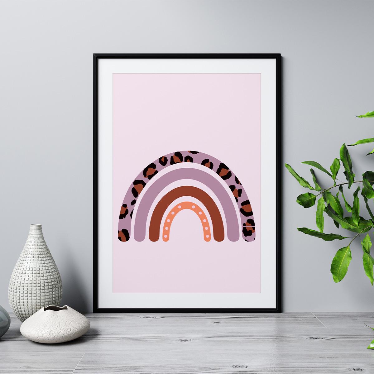 Poster Wandbild Regenbogen Leo lila