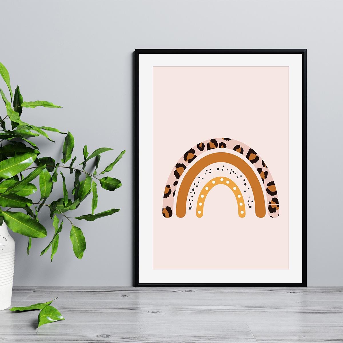 Poster Wandbild Regenbogen Leo beige