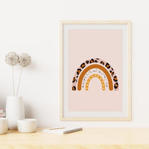 Poster Wandbild Regenbogen Leo beige