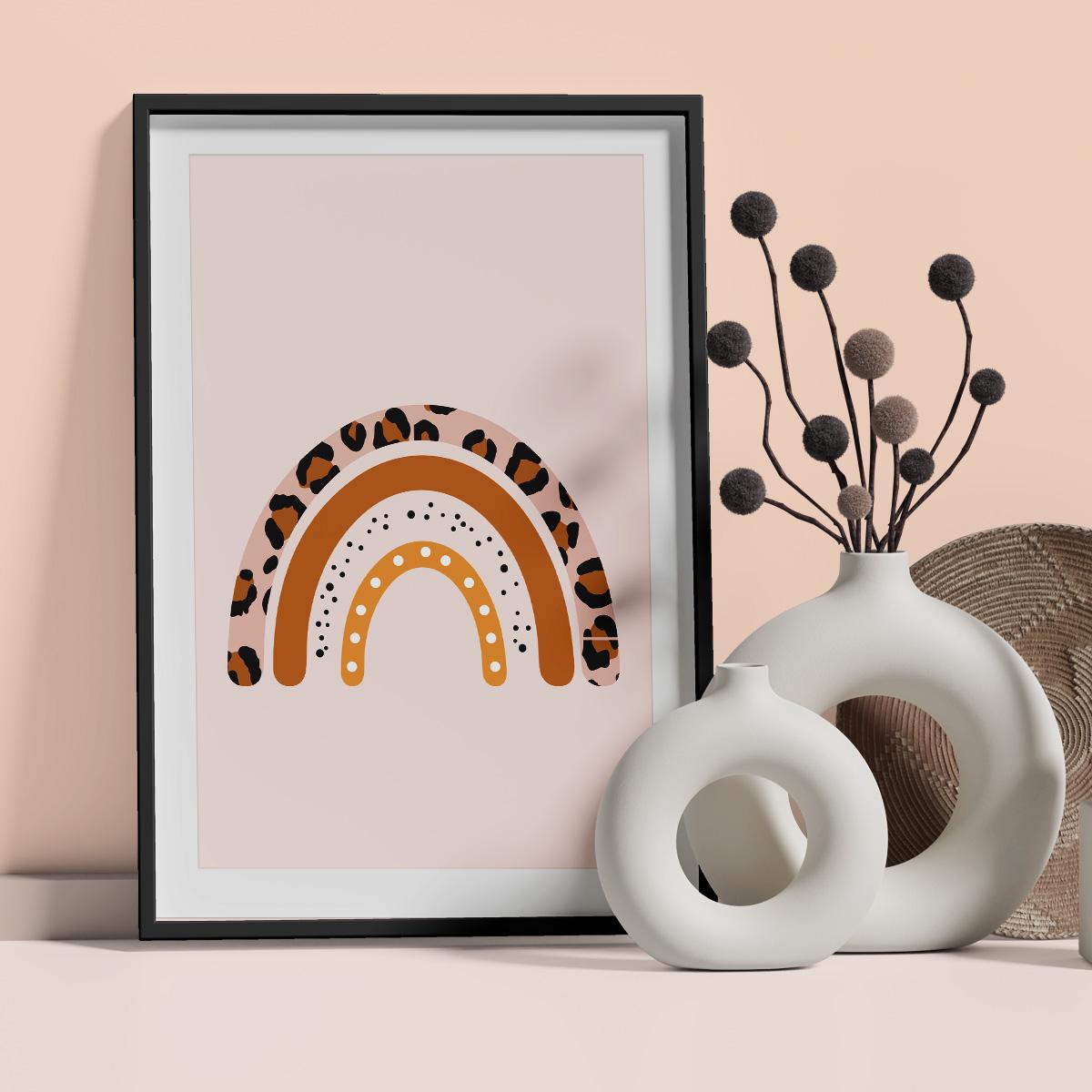 Poster Wandbild Regenbogen Leo beige