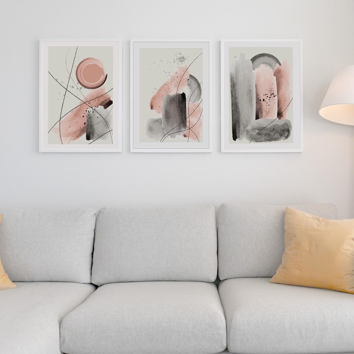 Poster Wandbild 3er Set abstrakt I