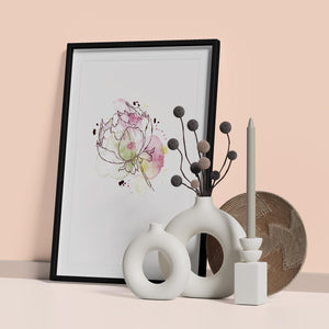 Poster Wandbild illustrierte Blume 1