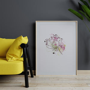 Poster Wandbild illustrierte Blume 1