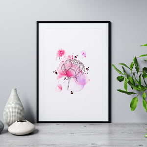 Poster Wandbild illustrierte Blume 3