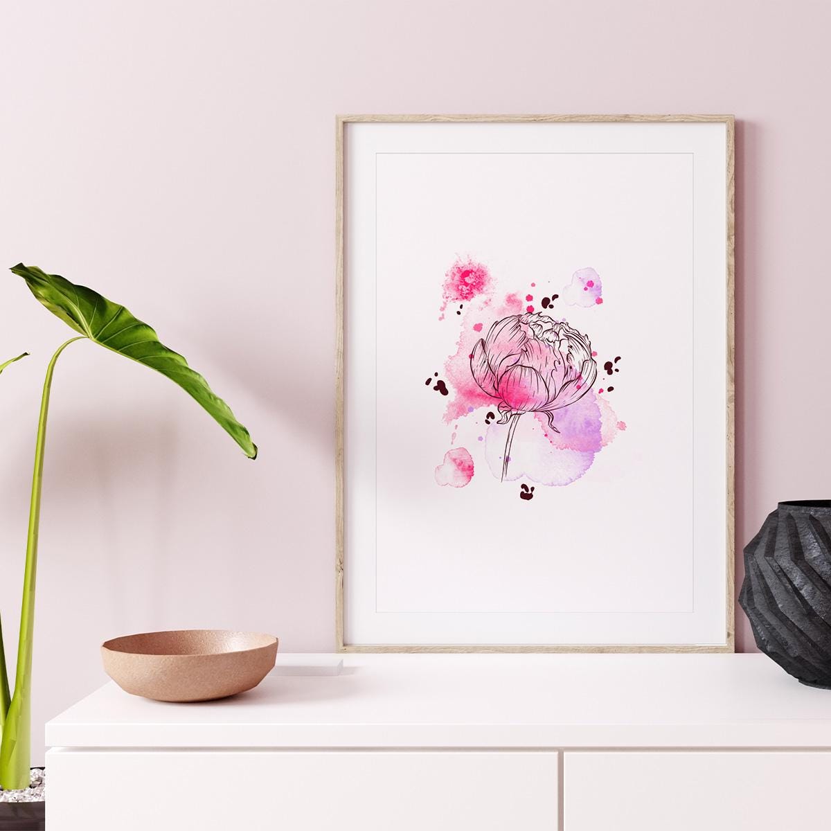 Poster Wandbild illustrierte Blume 3