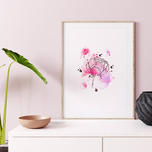 Poster Wandbild illustrierte Blume 3