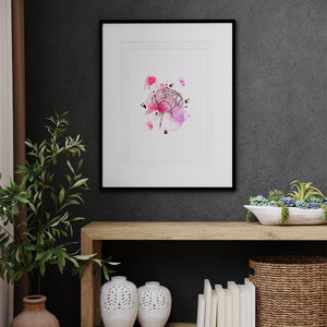 Poster Wandbild illustrierte Blume 3