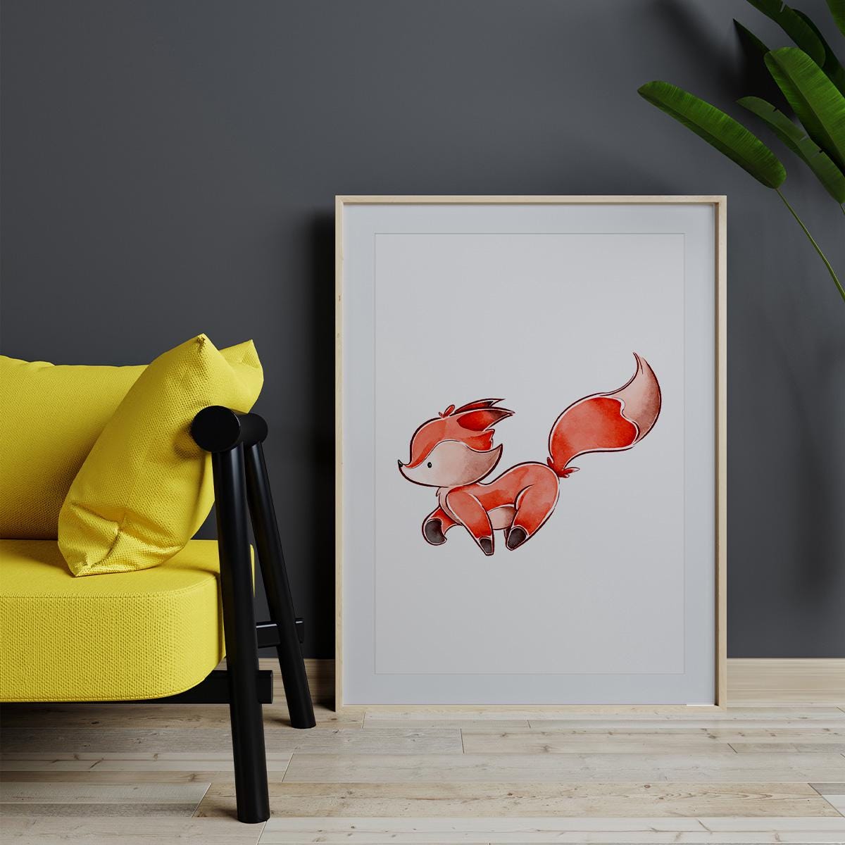 Poster Wandbild jagender Fuchs