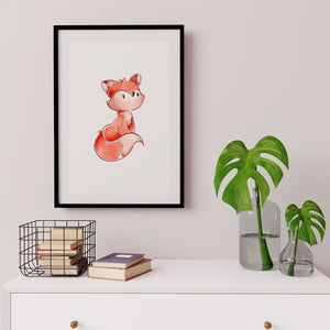Poster Wandbild wachender Fuchs