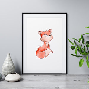 Poster Wandbild wachender Fuchs