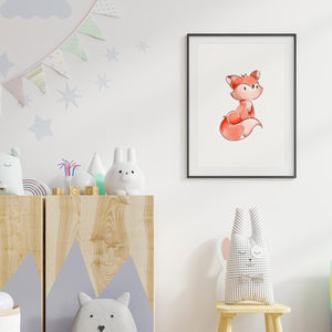 Poster Wandbild wachender Fuchs