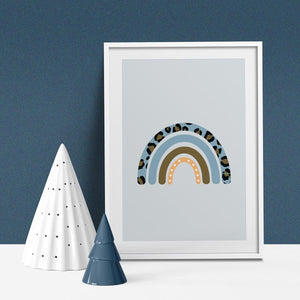 Poster Wandbild Regenbogen Leo blau