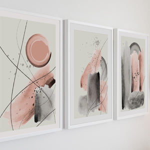Poster Wandbild 3er Set abstrakt I