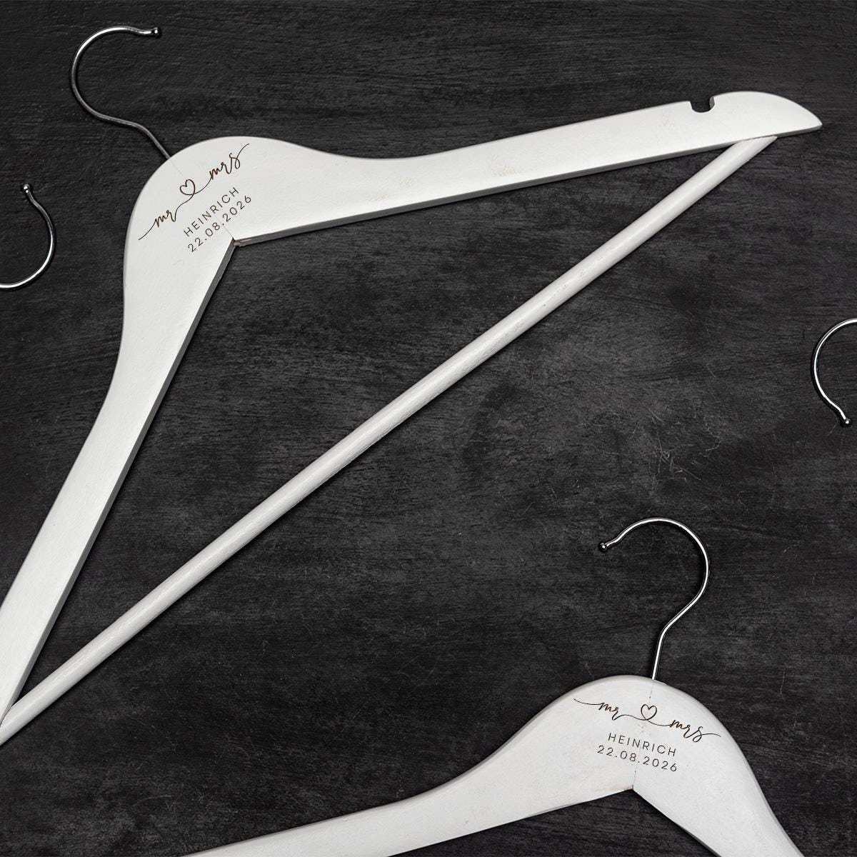Holz Kleiderbügel Mr Mrs mit personalisierter Gravur, Wunschtext, Hochzeit, Brautkleid, Brautgeschenk, Heirat, Brautgeschenk
