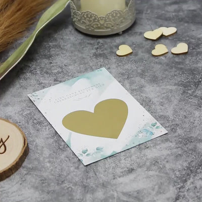 individuell bedruckte Überraschungskarte Rubbelkarte Glückwunschkarte Leaves smart personalisierbar mit deinem Wunschtext
